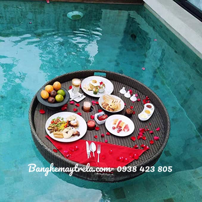 Khay nổi đồ ăn- khay nổi mây nhựa